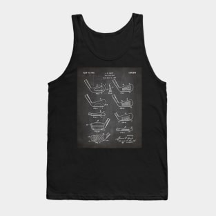 Golfing Iron Patent - Golf Fan Golfer Gift Art - Black Chalkboard Tank Top